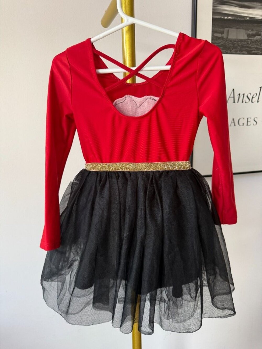 Disney Minnie Mouse Costume Dress Toddler 4T Red Black Tulle Halloween - Picture 2 of 6